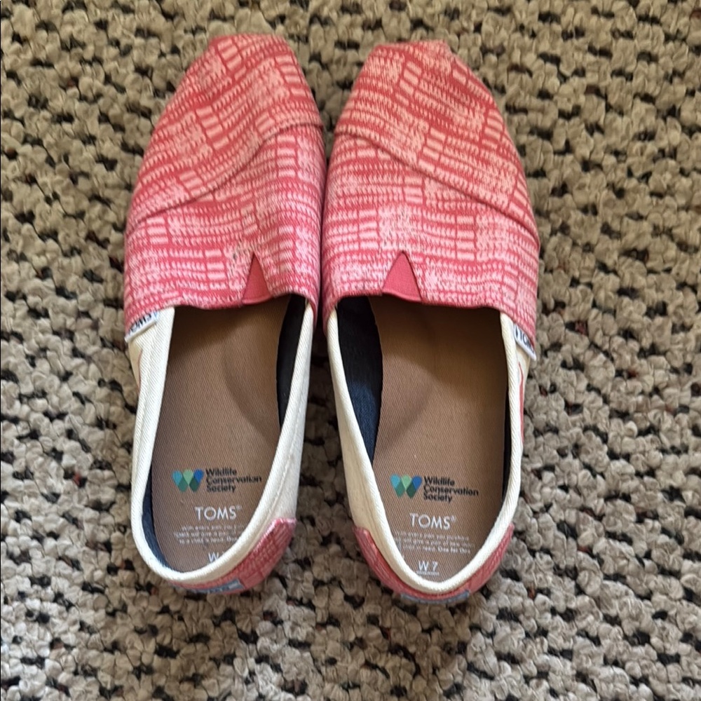Toms Pink Flats with Woven Design